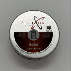 Кулі пневматичні SPOTON Bullet. Кал. 4,5 мм. Вага - 0.9 г. 200 шт/уп