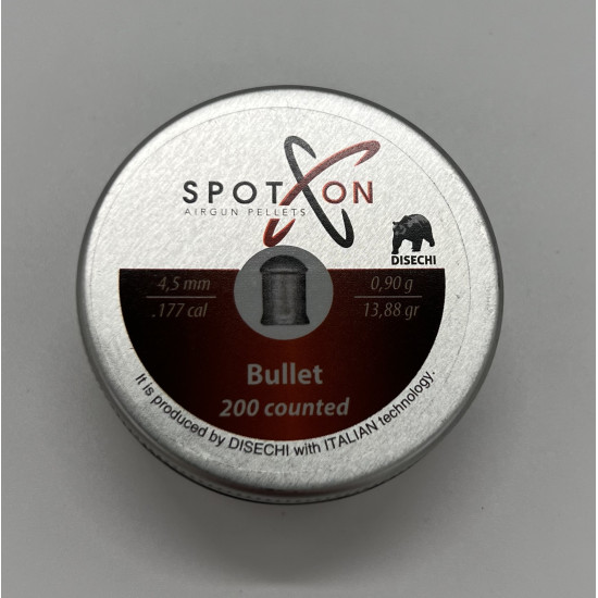 Кулі пневматичні SPOTON Bullet. Кал. 4,5 мм. Вага - 0.9 г. 200 шт/уп