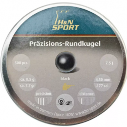 Кулі пневматичні H&N Rund Schwarz, 500 шт/уп, 0.5 гр, 4,5 мм