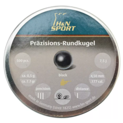 Кулі пневматичні H&N Rund Schwarz, 500 шт/уп, 0.5 гр, 4,5 мм