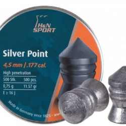 Кулі пневматичні H&N Silver Point. Кал. 4,5 мм. Вага - 0.75 г. 500 шт/уп